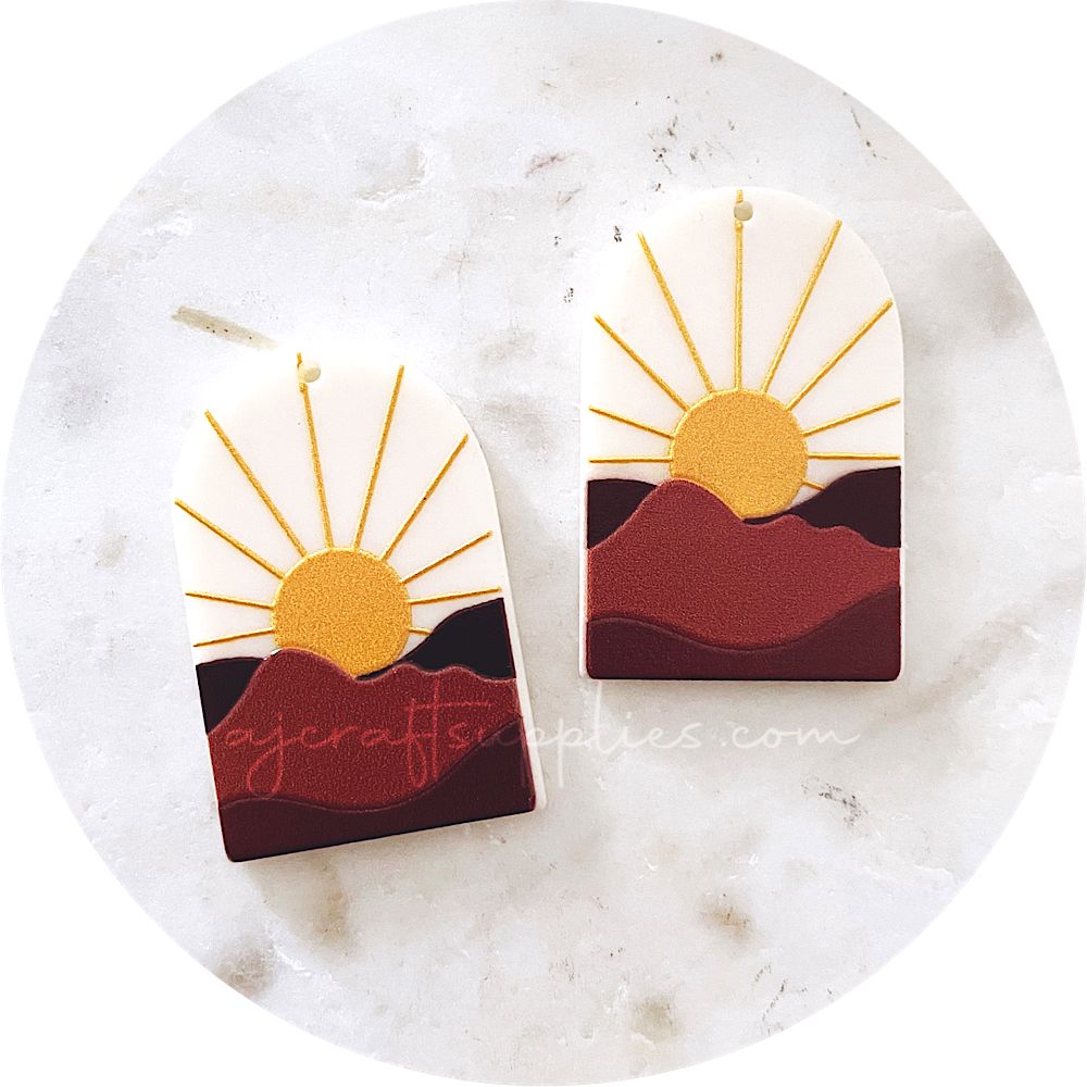 Big Sun Rays Arch Acrylic Charm - Each