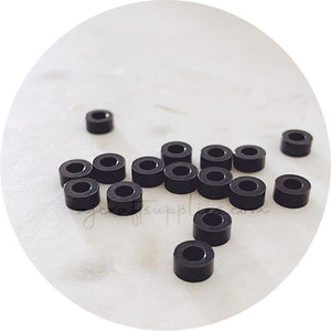 6mm Cylindrical Spacer Beads - Black - 2 beads - A0435