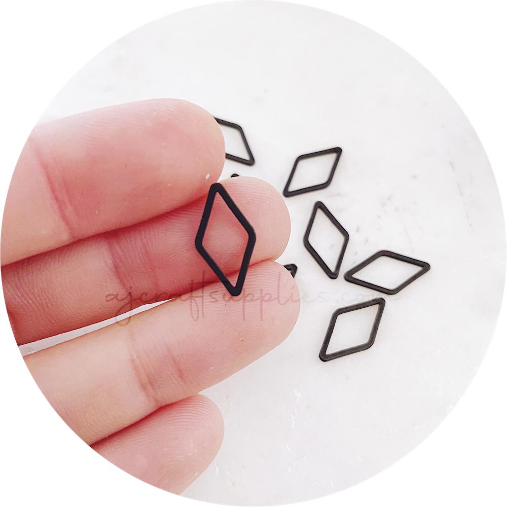 10mm Diamond Connector - Black - 2 pcs - D058