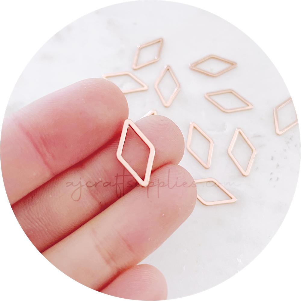 10mm Diamond Connector - Rose Gold - 2 pcs - D058