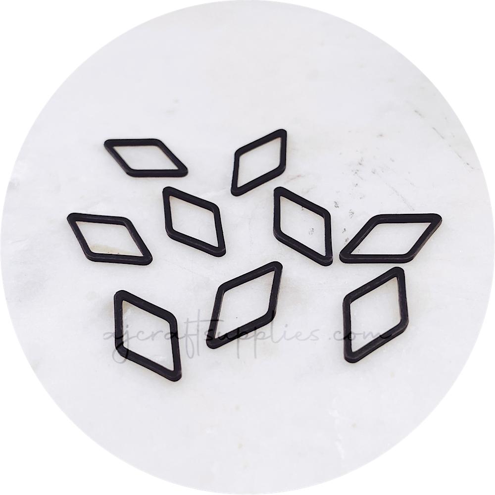 10mm Diamond Connector - Black - 2 pcs - D058