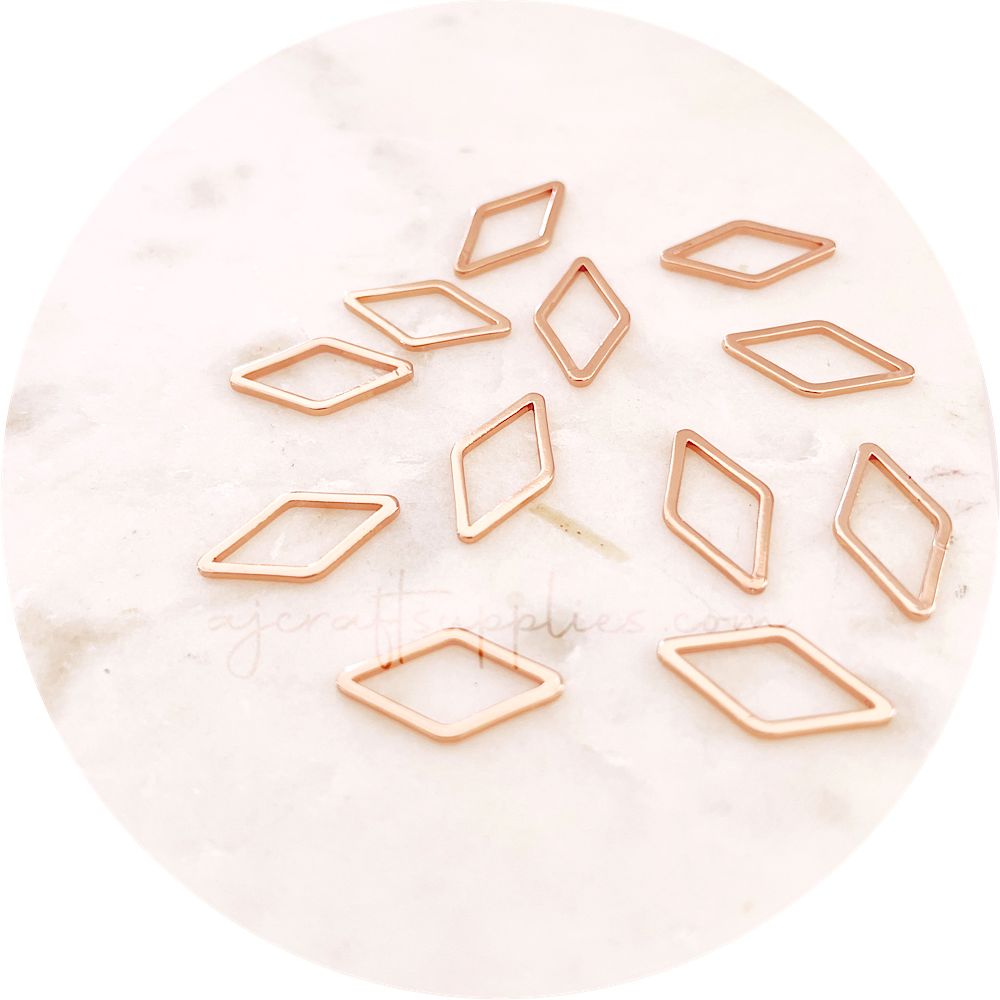 10mm Diamond Connector - Rose Gold - 2 pcs - D058