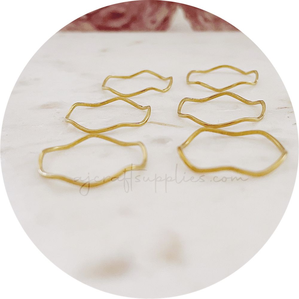 20mm Wavy Circle Connectors - Raw Brass - 2 pcs - BS1807