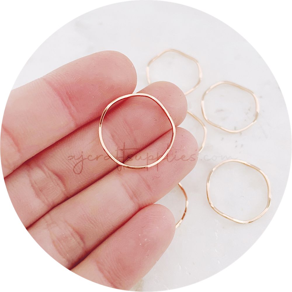 20mm Wavy Circle Connectors - Rose Gold - 2 pcs - BS1807