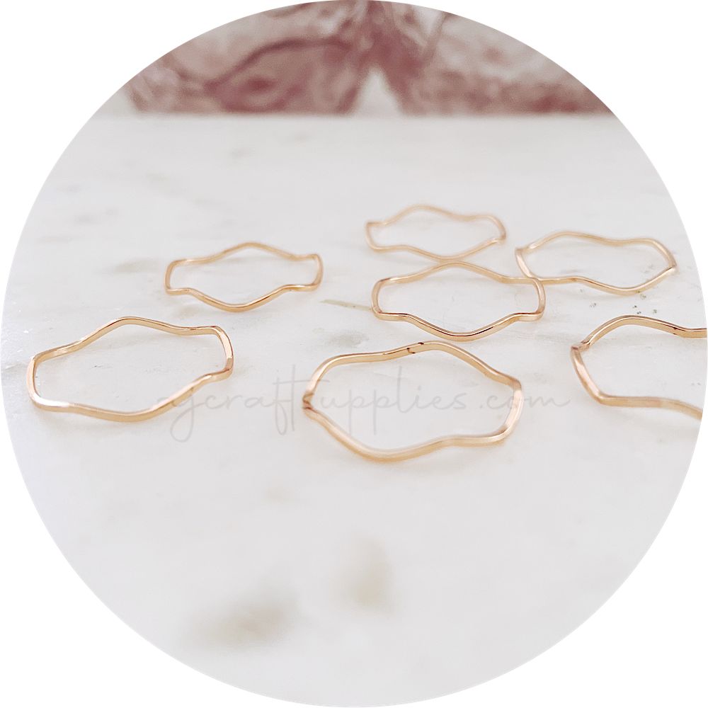 20mm Wavy Circle Connectors - Rose Gold - 2 pcs - BS1807