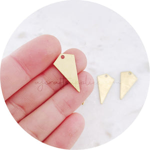 22mm Diamond Spike Charm 1 Hole - Raw Brass - 2 pcs - D346