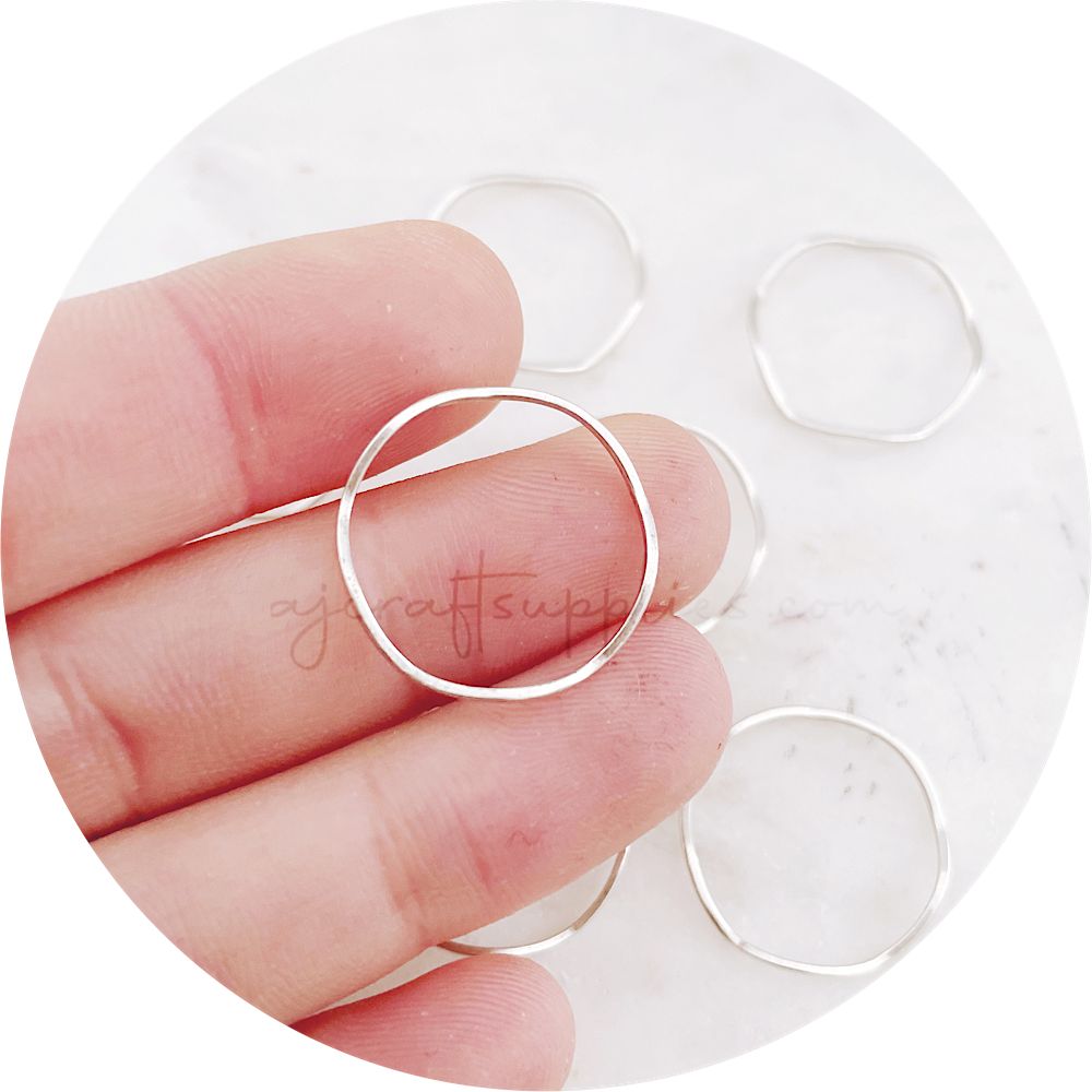 20mm Wavy Circle Connectors - Antique Silver - 2 pcs - BS1807