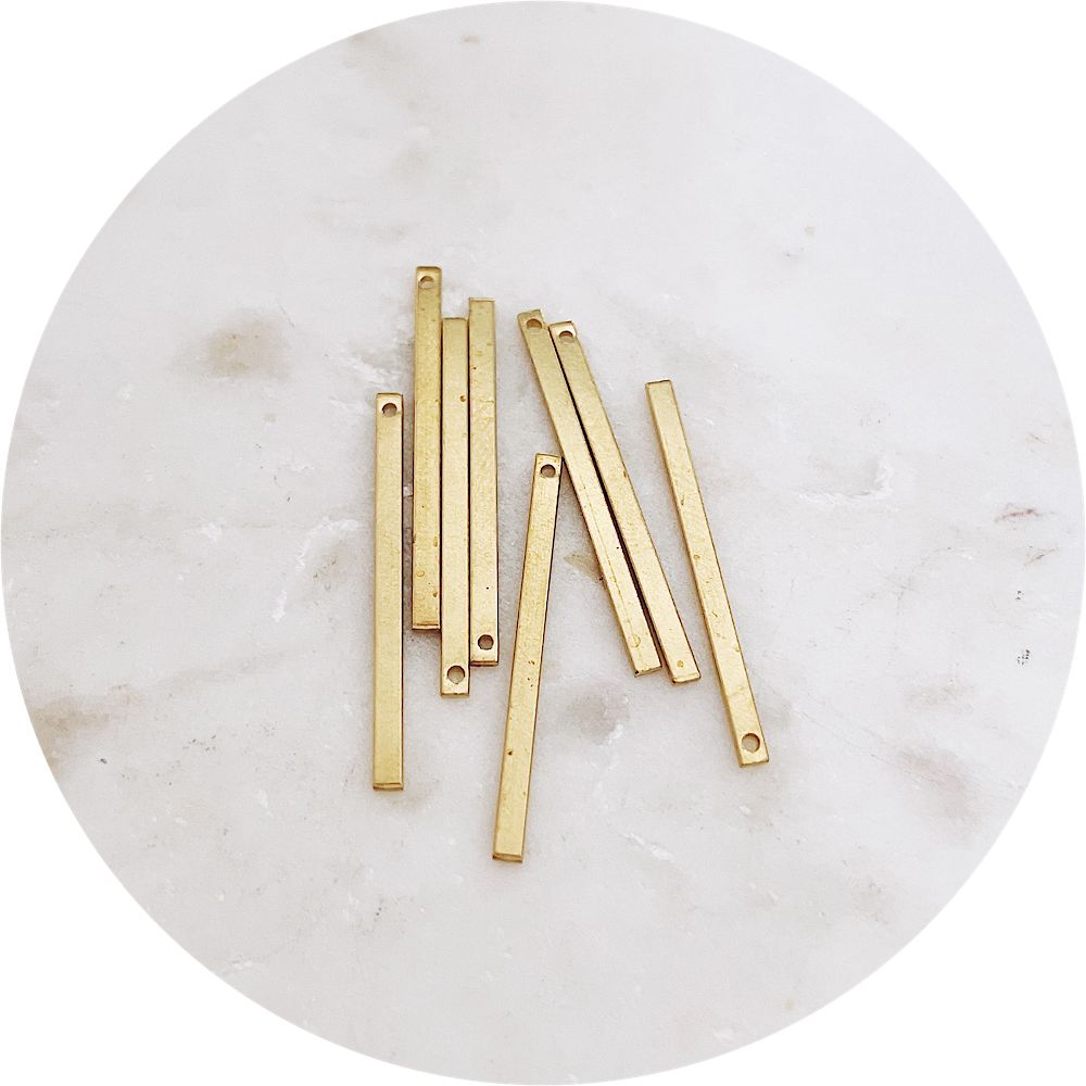 30mm Skinny Bar Charm - Raw Brass - 2 pcs - BS1197