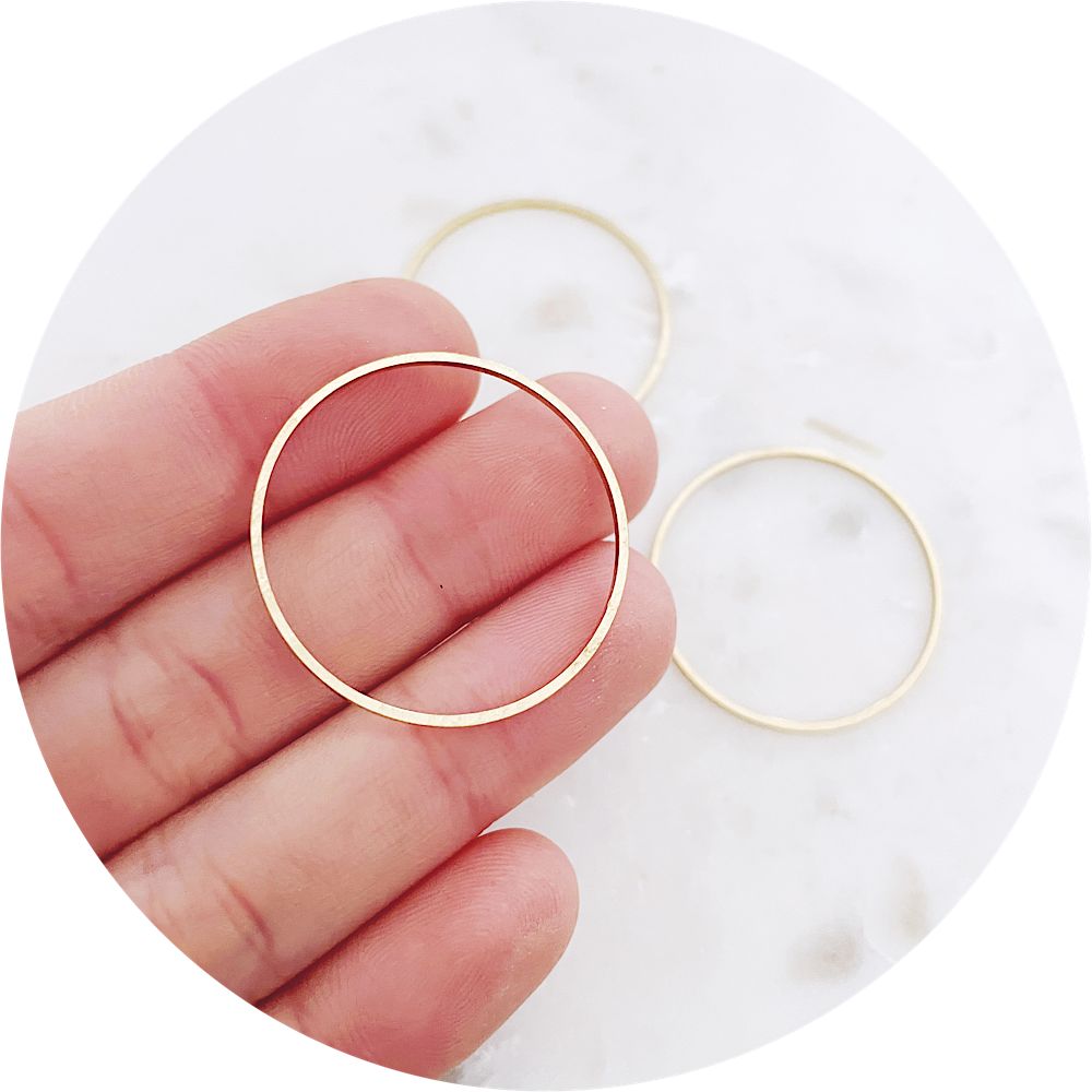 30mm Open Circle Connector - Raw Brass - 2 pcs - BS1089