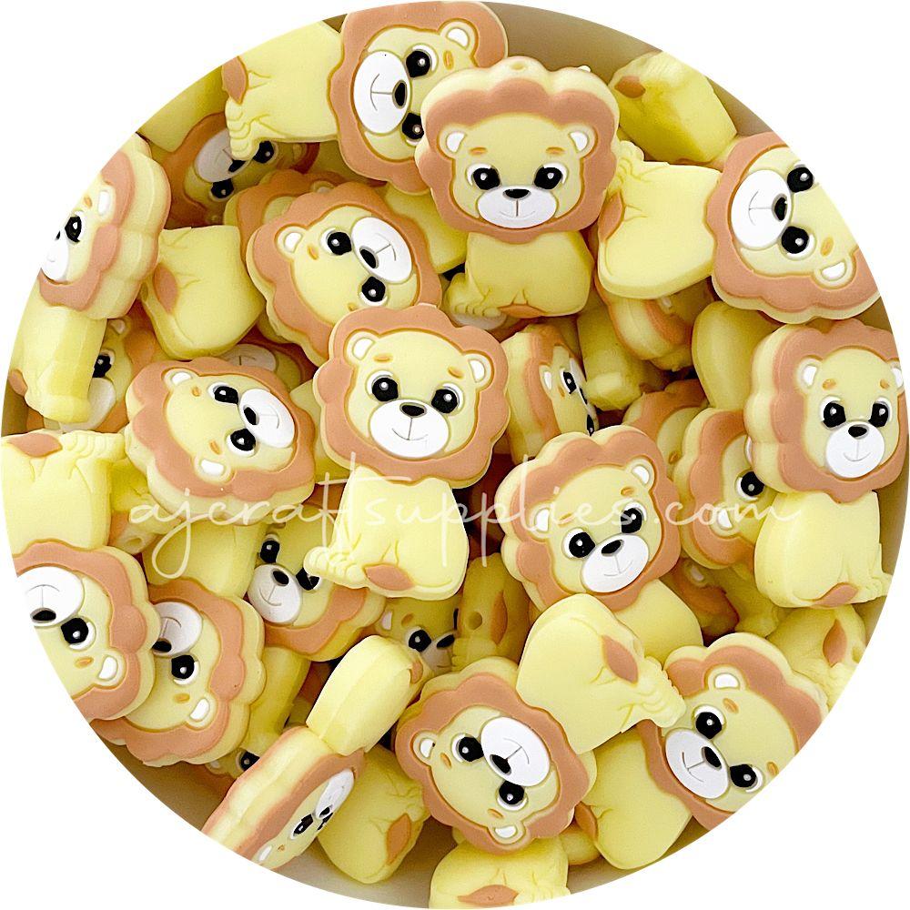 Little Lion Silicone Beads - CHOOSE YOUR COLOUR - 2 Beads