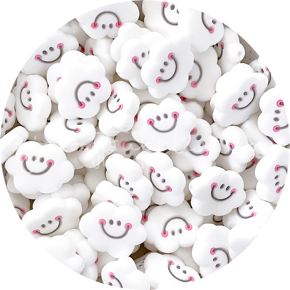 Happy Cloud - Silicone Beads - 2 Beads