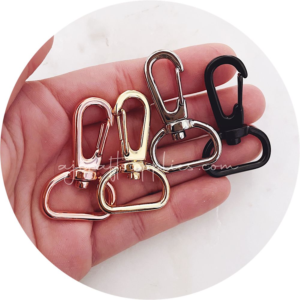 40mm Swivel Snap Hook Clasps (20mm base) - Light Gold - 5 Clasps