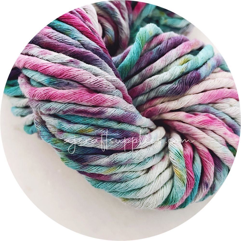 Hand Dyed Single Twist Cotton Cord - 4mm - MERMAID #2 - 100ft Hank