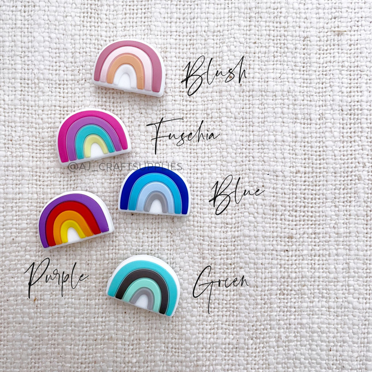 Rainbow Arch Silicone Beads - CHOOSE YOUR COLOUR - 2 beads