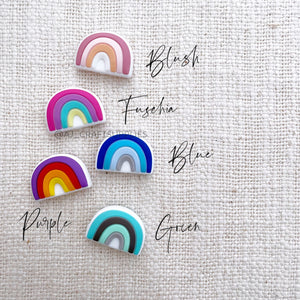 Rainbow Arch Silicone Beads - CHOOSE YOUR COLOUR - 2 beads