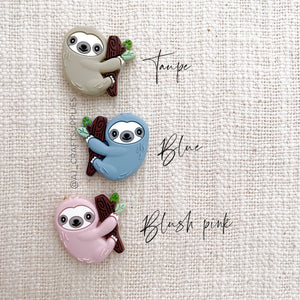 Sloth Silicone Beads - CHOOSE YOUR COLOUR - 2 Beads