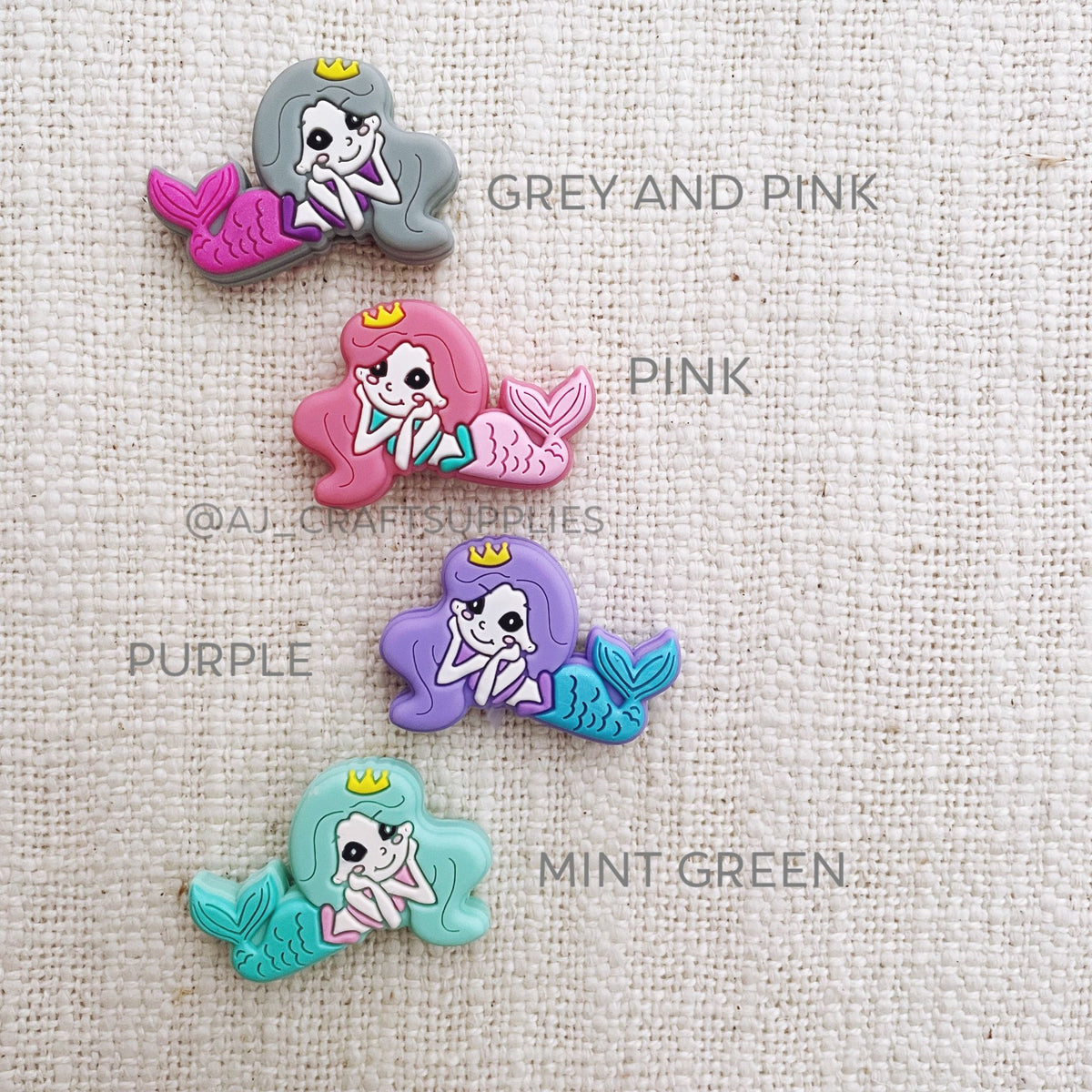 Mermaid Silicone Beads - CHOOSE YOUR COLOUR - 2 beads