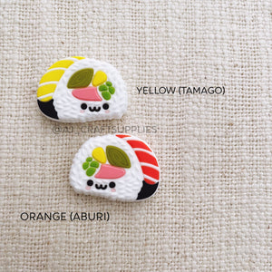 Happy Sushi Silicone Beads - CHOOSE YOUR COLOUR - 2 Beads
