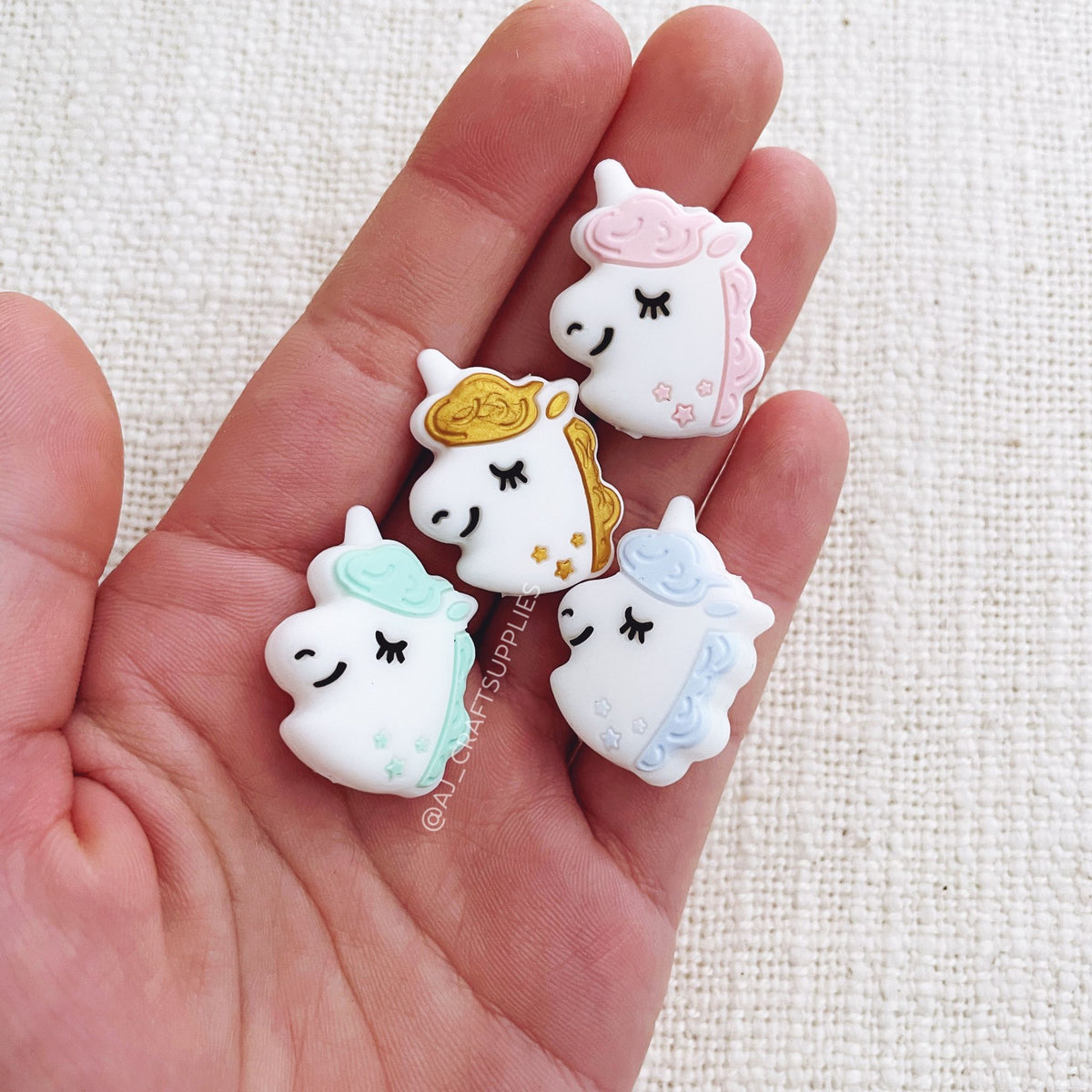 Dreamy Unicorn Silicone Beads - CHOOSE YOUR COLOUR - 2 Beads