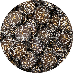 Leopard - 25mm Flat Coin Silicone Beads - 5 beads