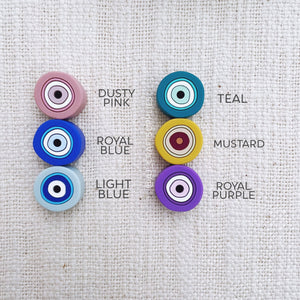 Evil Eye Silicone Beads - CHOOSE YOUR COLOUR - 2 beads