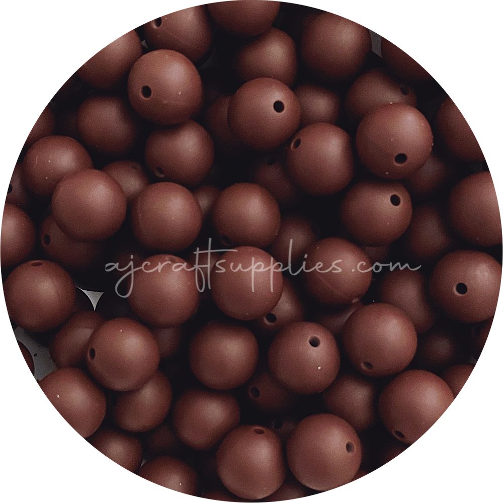 Chocolate - 15mm round - 10 Beads