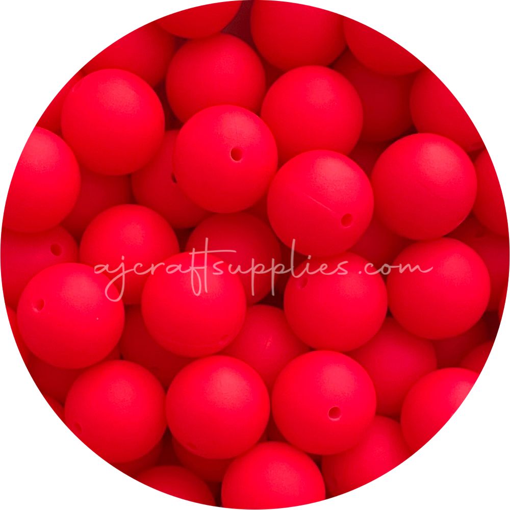 Watermelon Red - 19mm round - 5 Beads