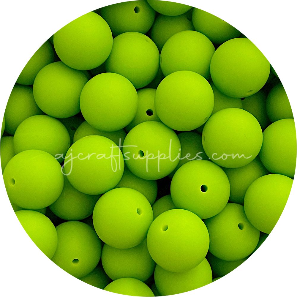 Key Lime Green - 19mm round - 5 Beads