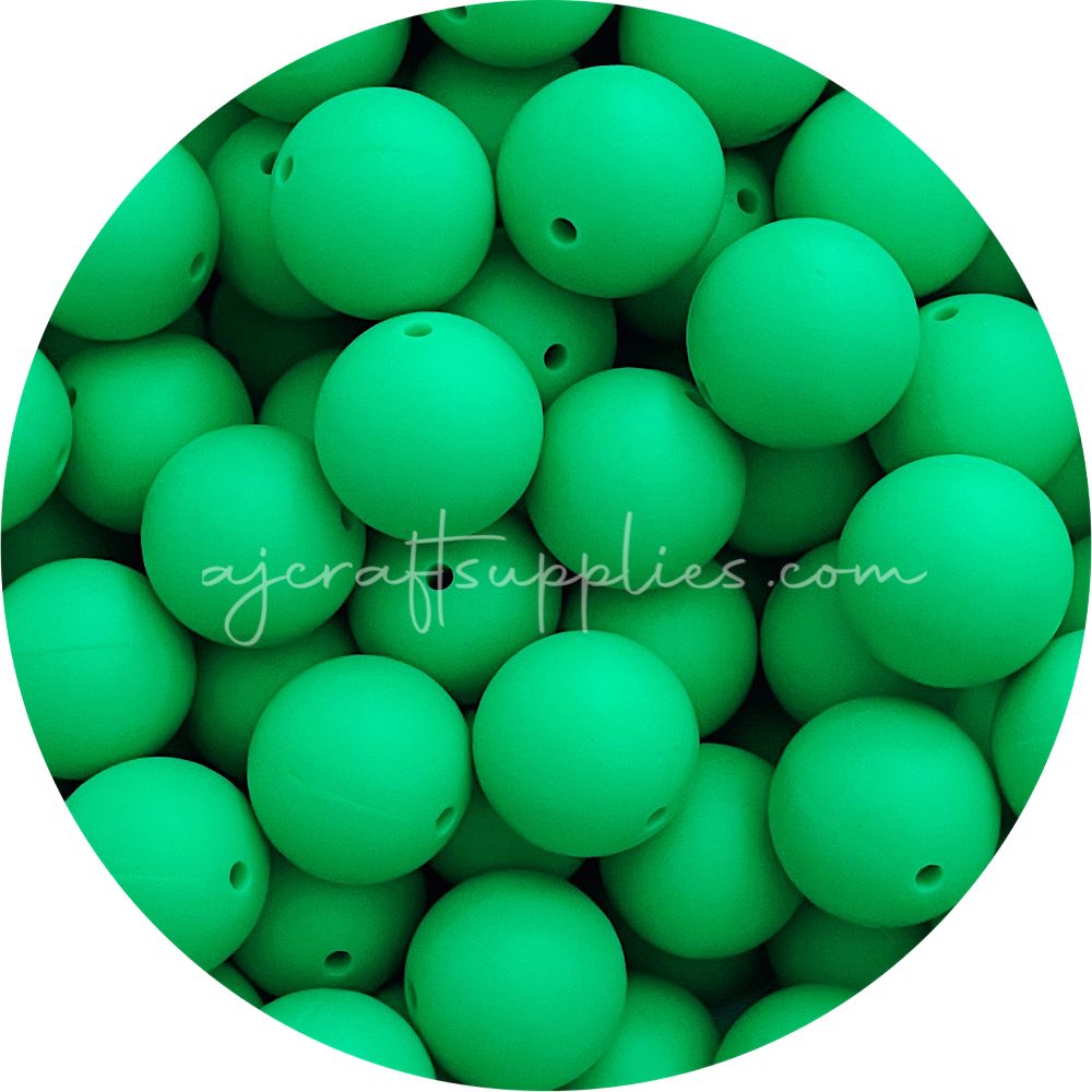 Kelly Green - 19mm round - 5 Beads
