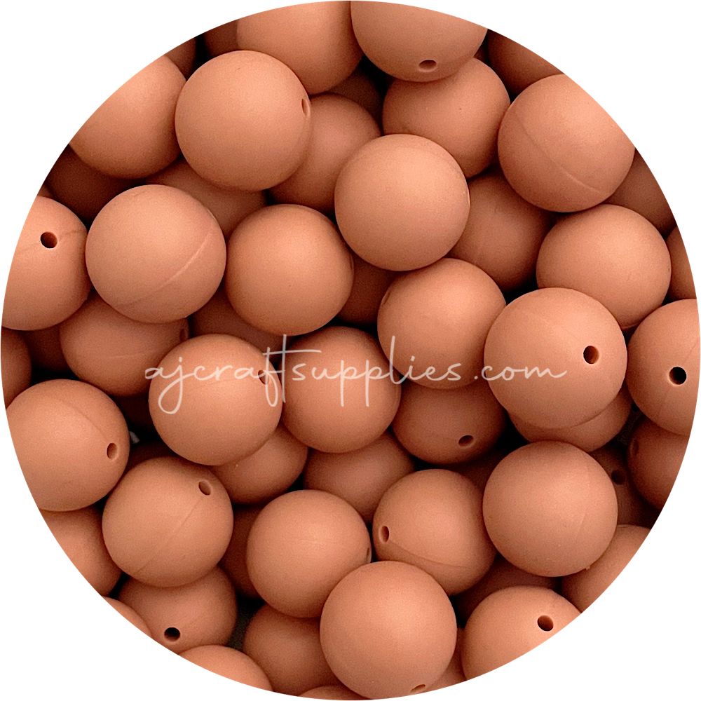 Latte - 19mm round - 5 Beads