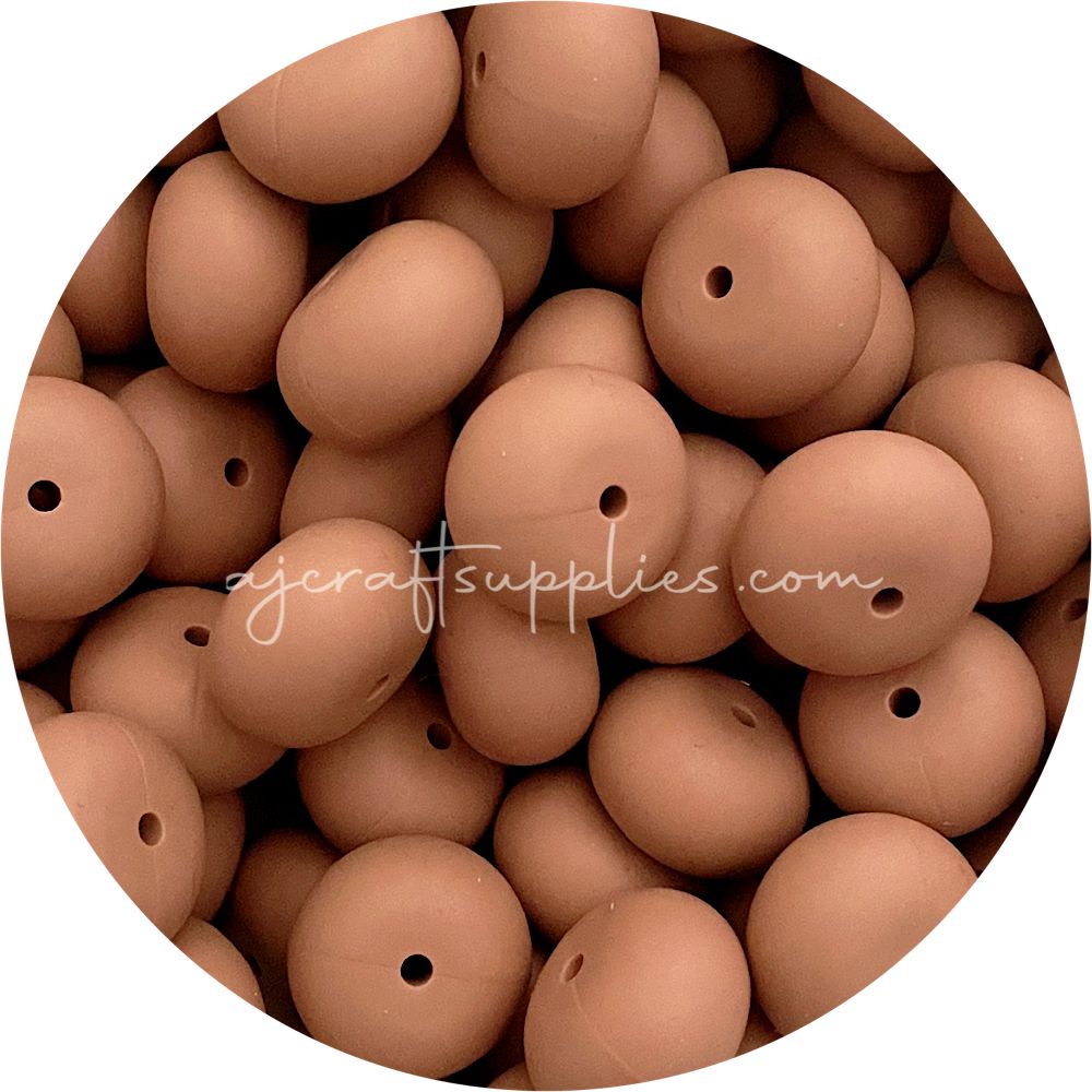 Espresso - 22mm Abacus Silicone Beads - 5 Beads