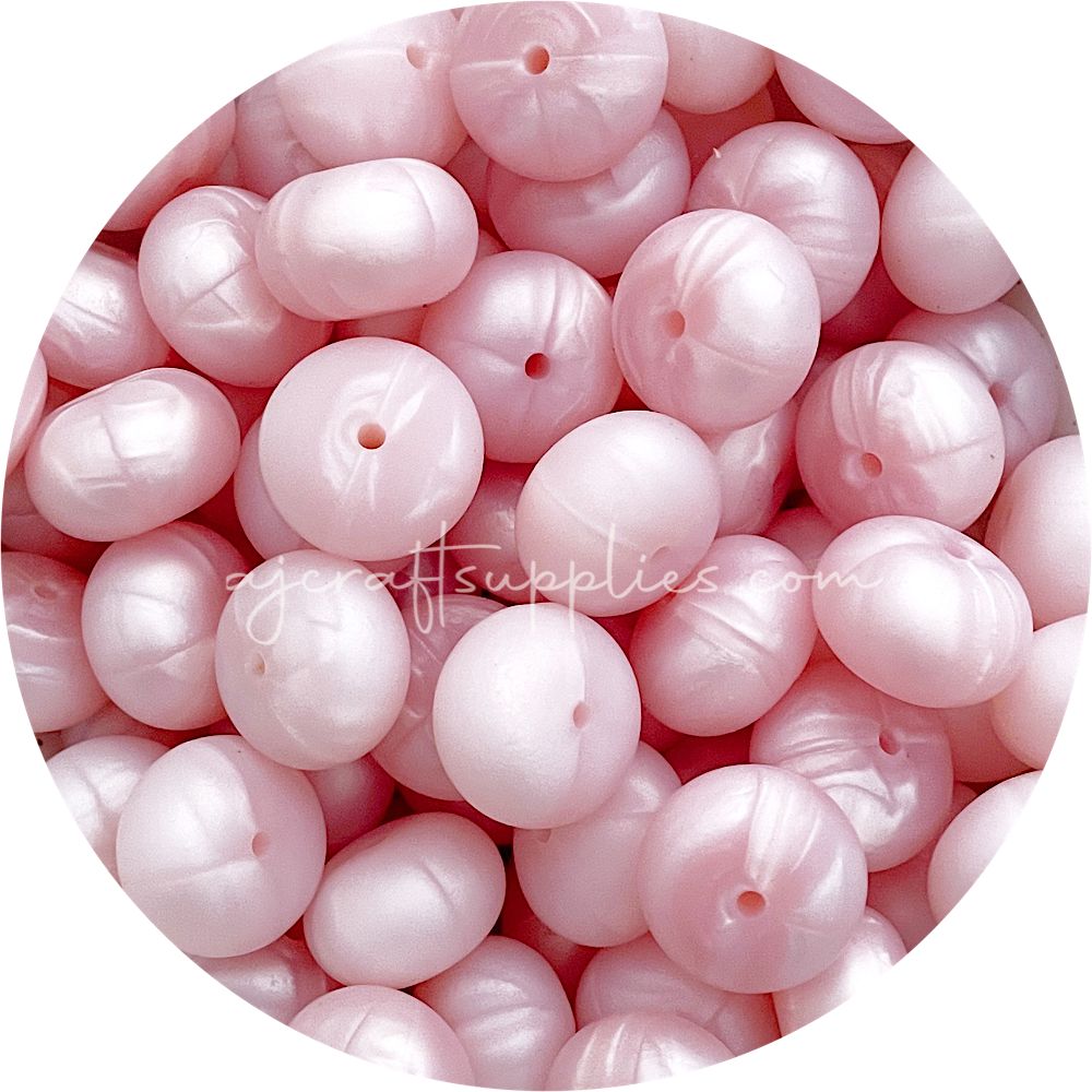 Pearl Blush - 22mm Abacus Silicone Beads - 5 Beads