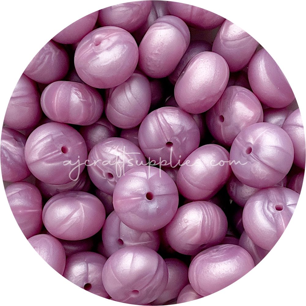 Pearl Violet - 22mm Abacus Silicone Beads - 5 Beads
