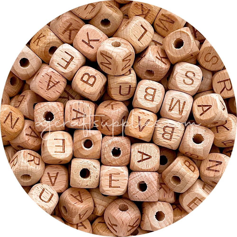Large Wooden Alphabet Letter Beads – USA Silicone Bead Supply