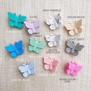 Butterfly Silicone Beads - CHOOSE YOUR COLOUR - 2 beads