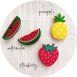 Fruits Silicone Beads - Strawberry or Watermelon or Pineapple  - 2 beads