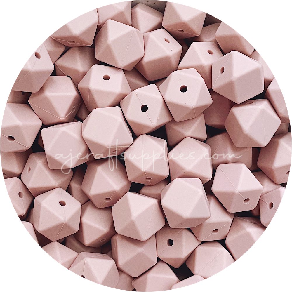 Nude - 17mm Hexagon - 10 Beads