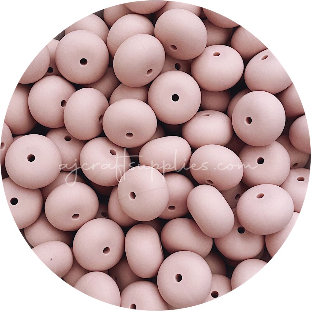 Nude - 22mm Abacus Silicone Beads - 5 Beads