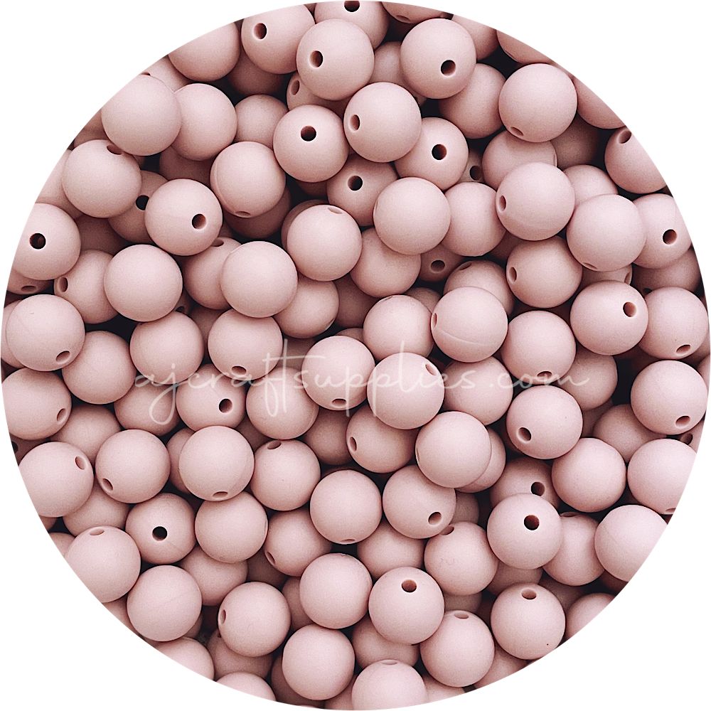 12mm round silicone beads Nude pink