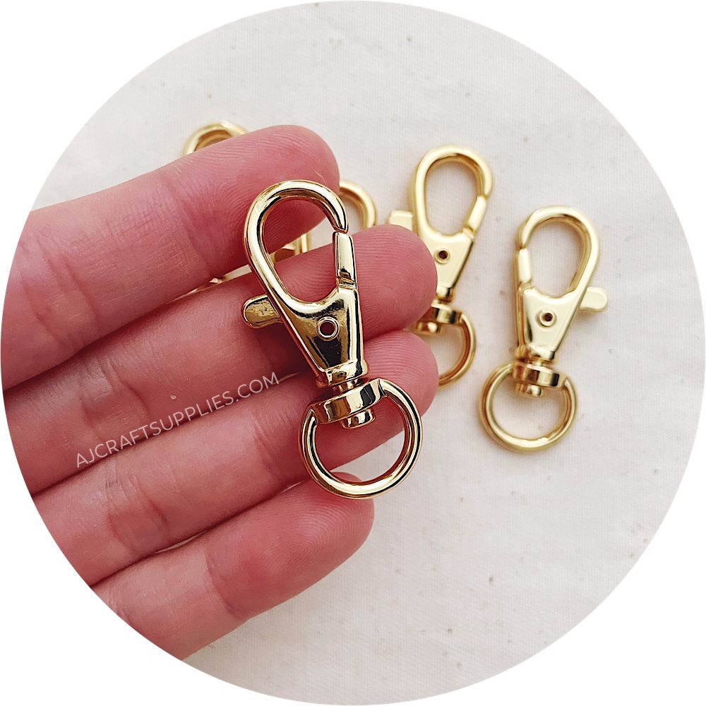 40mm Swivel Lobster Clasps - Light Gold (Superior Quality) - 5 Clasps