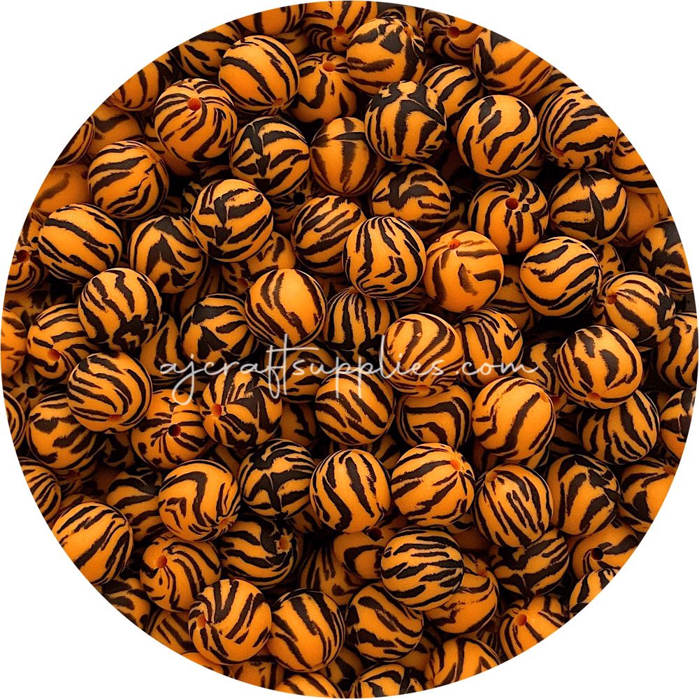 Tiger - 15mm round - 10 beads