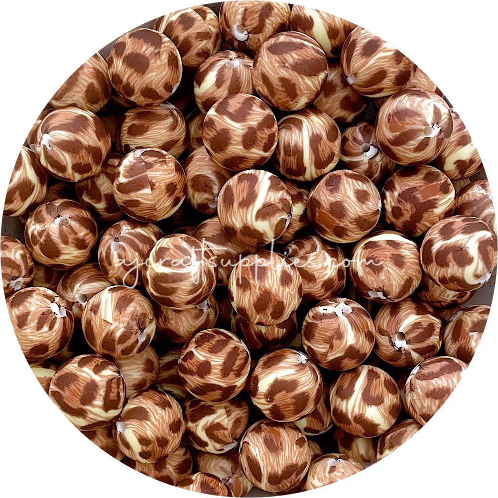 Cheetah - 19mm round - 5 beads
