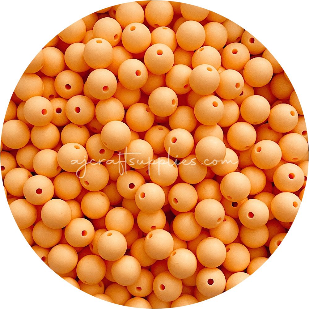Marigold - 12mm Round Silicone Beads - 10 beads
