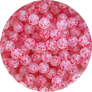 Love Hearts Speckled Clear - 15mm round - 5 Beads (LIMITED EDITION)