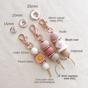 (RESTOCK ETA - LATE MAY) 20mm Flat Coin Acrylic Spacer Beads (with Large Hole) - Rose Gold - 5 Beads