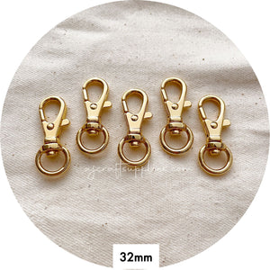 32mm Swivel Lobster Clasps - Light Gold (Superior Quality) - 5 Clasps