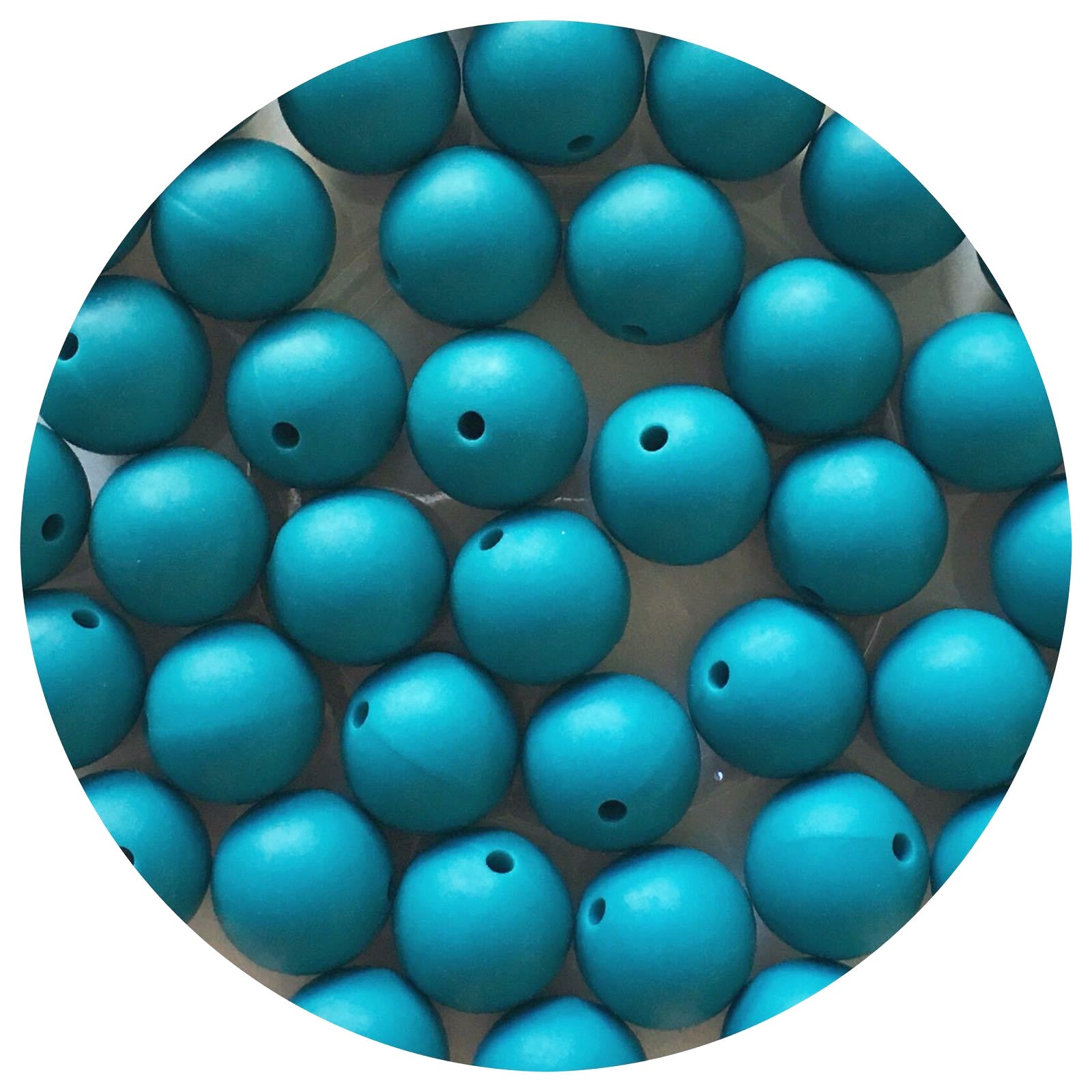 Teal - 15mm round - 10 Beads