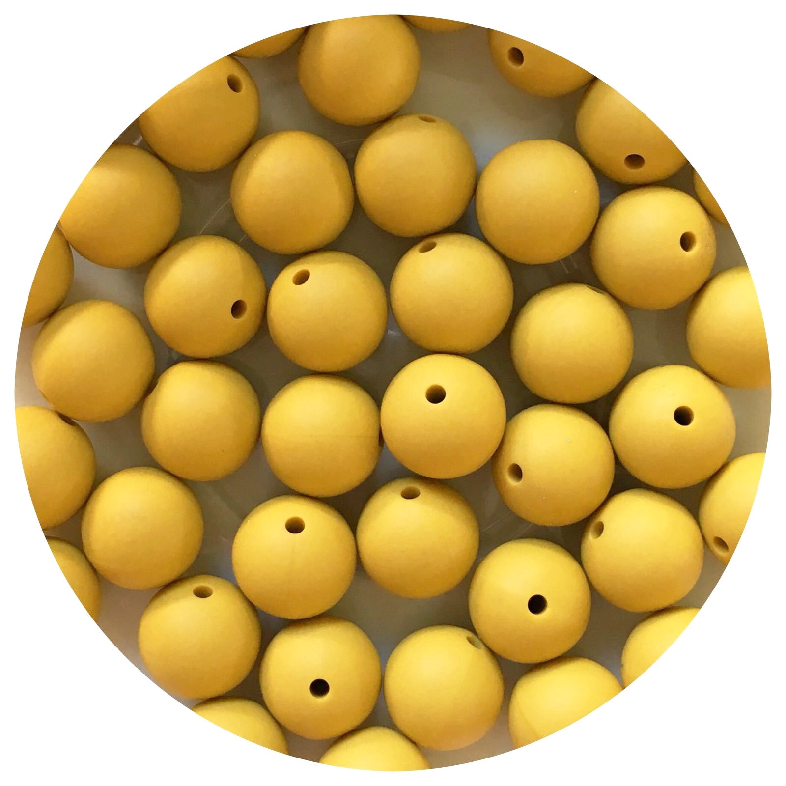 *CLEARANCE* Mustard Yellow - 15mm round - 20 Beads