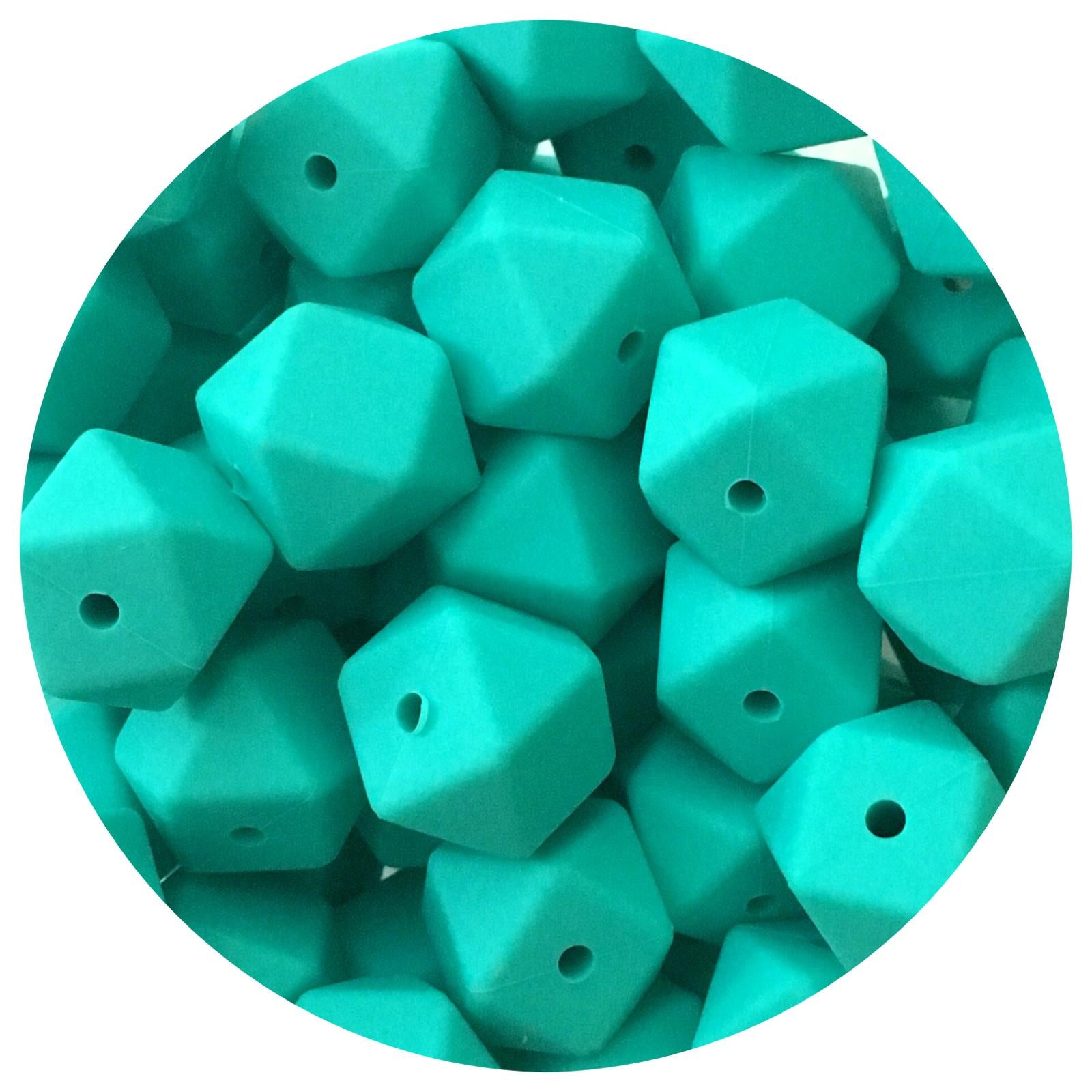 Turquoise - 17mm Hexagon - 10 Beads