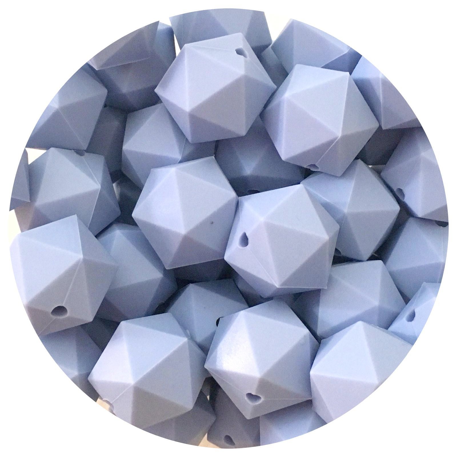 Powder Blue - 17mm Icosahedron - 5 Beads